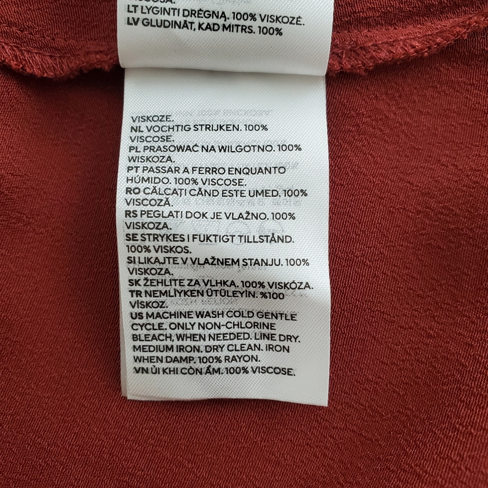 H&M Crepe Shirt Dress In Brick Red - Picture 5 of 5